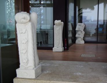 沙岩雕像 H100  **花柱,雕花石柱,villa