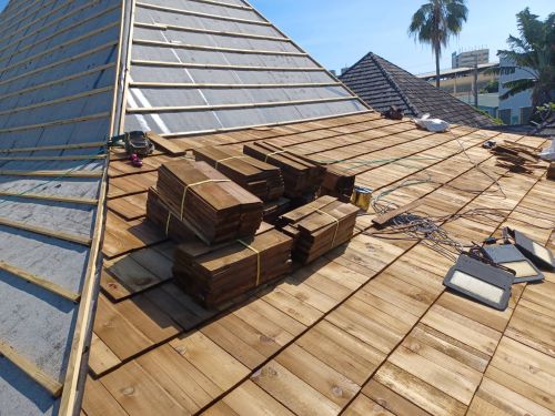 美西側柏木瓦片（香杉屋頂瓦）#1級｜3/4