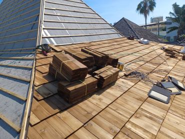 美西側柏木瓦片（香杉屋頂瓦）#1級｜3/4